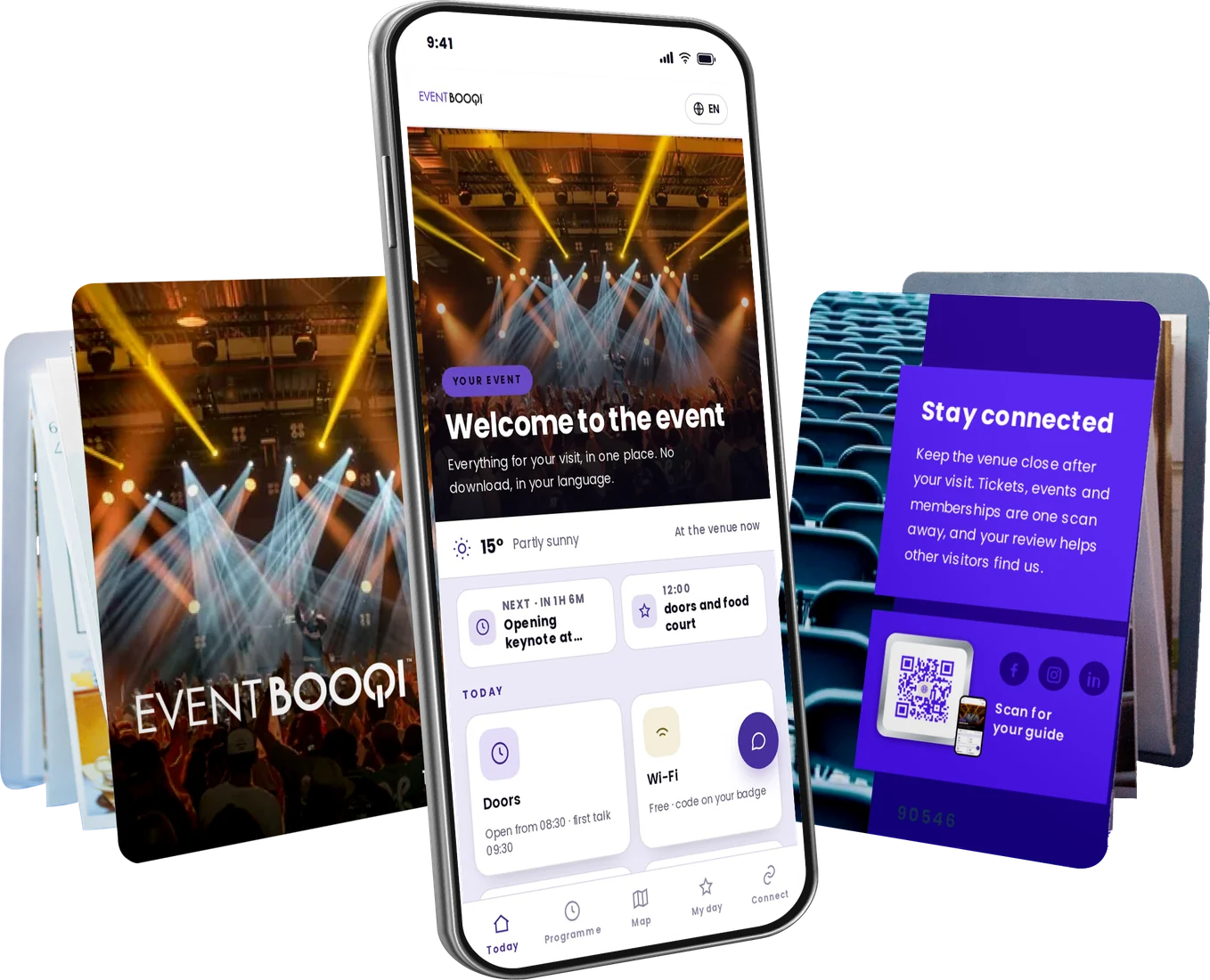 A closed EventBooqi, pocket-sized